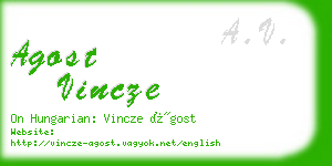 agost vincze business card